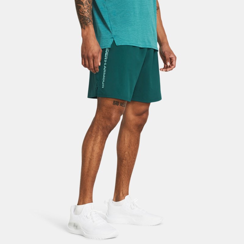 Herenshorts Under Armour Woven Wordmark Hydro Teal / Radial Turquoise XXL